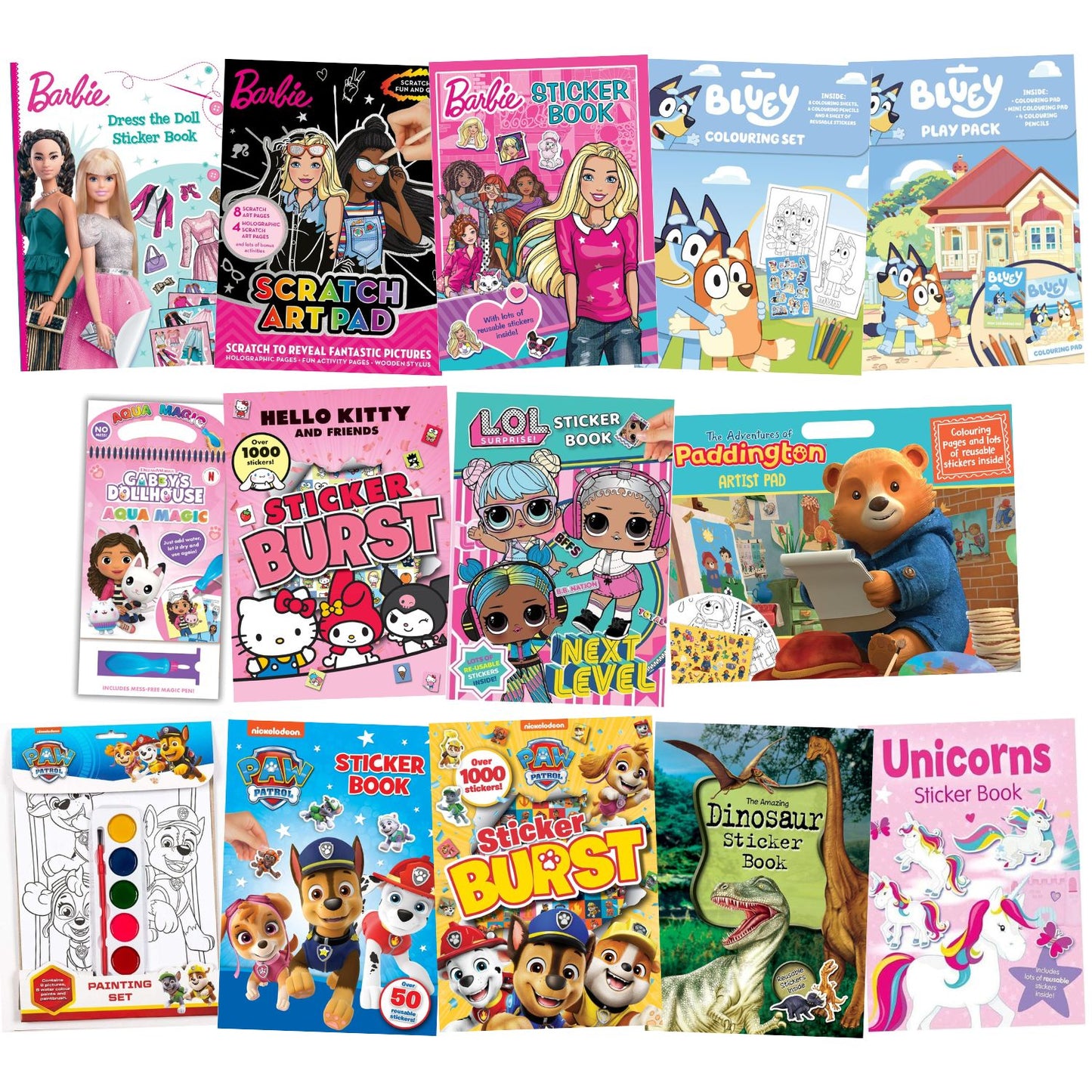 Kids Colouring, Sticker & Painting Mega Pack (14 Books)