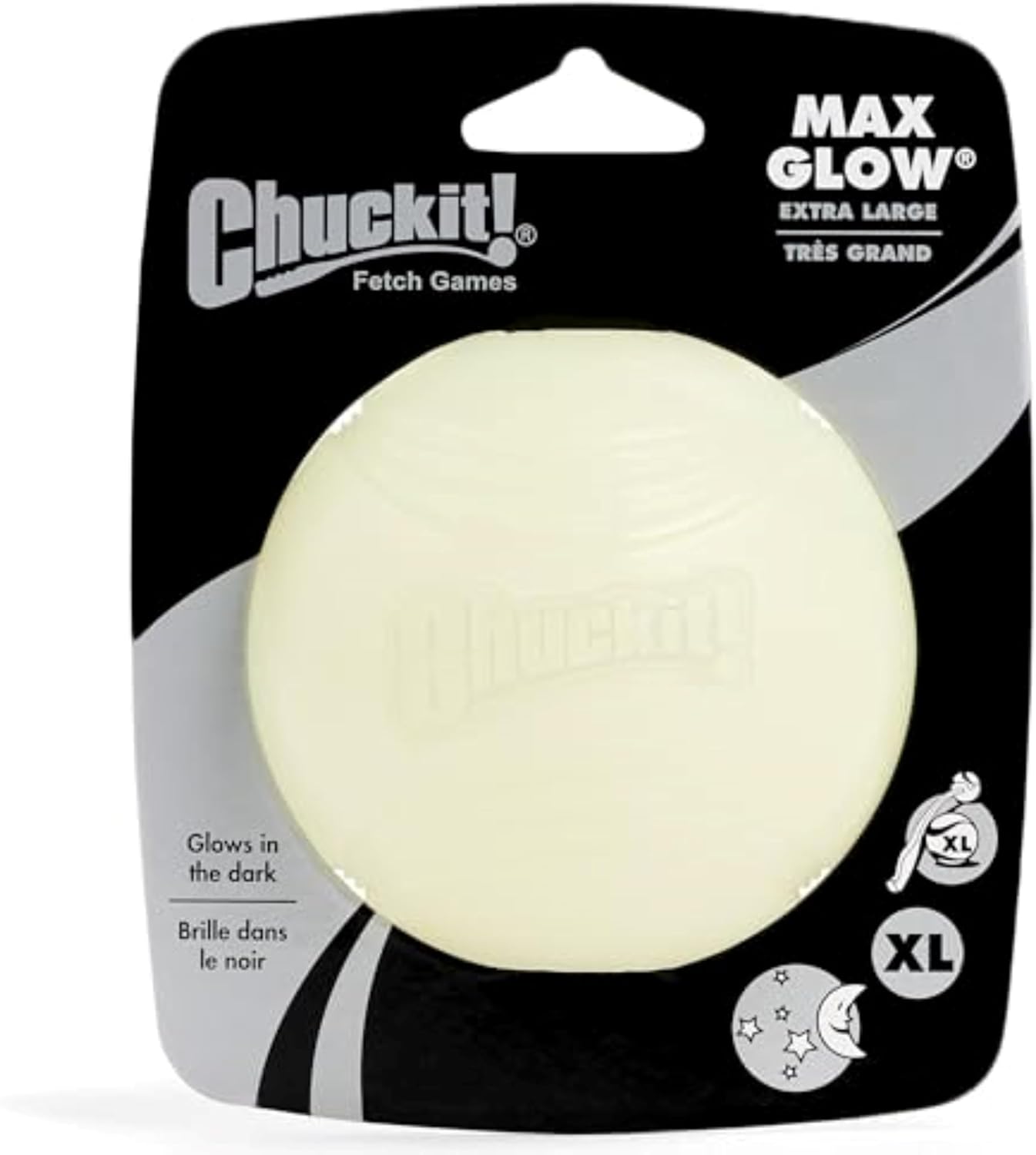 Chuckit! Max Glow In The Dark Ball X-Large | Glow Fetch Toy for Large Dogs