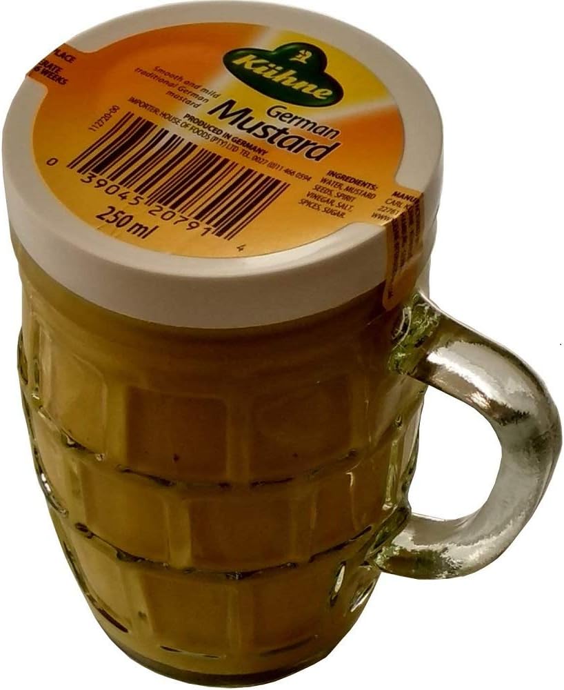 Kuhne German Mustard in Beer Mug Glass 255g | Authentic Tangy Mustard