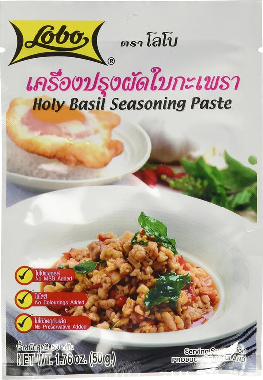Lobo Thai Holy Basil Seasoning Paste (Pad Ka Prao) 50g - Pack of 5 - Edward Leonard Conroy Ltd