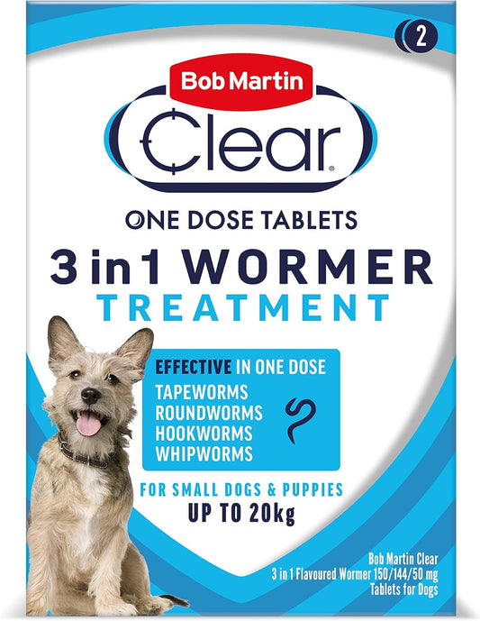 Bob Martin Clear 3in1 Wormer Tablets for Dogs - 2 Tablets