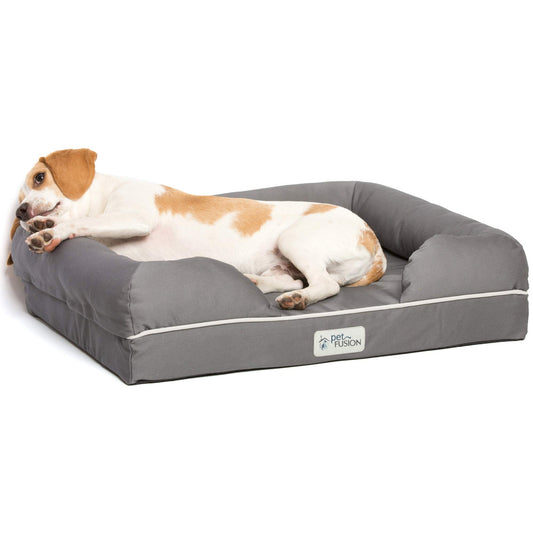 PetFusion Ultimate Solid 2.5 Inch Memory Foam Pet Bed for Small Dogs and Cats, Grey - Edward Leonard Conroy Ltd
