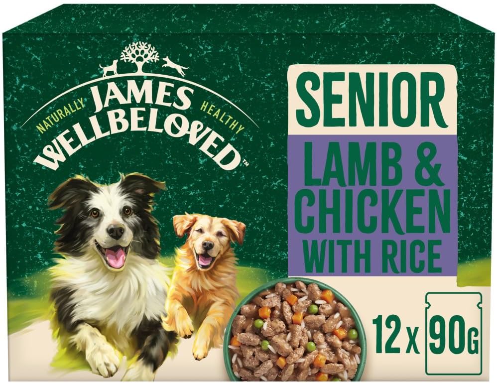 James Wellbeloved Senior Lamb & Chicken in Gravy Pouch 12 x 90g