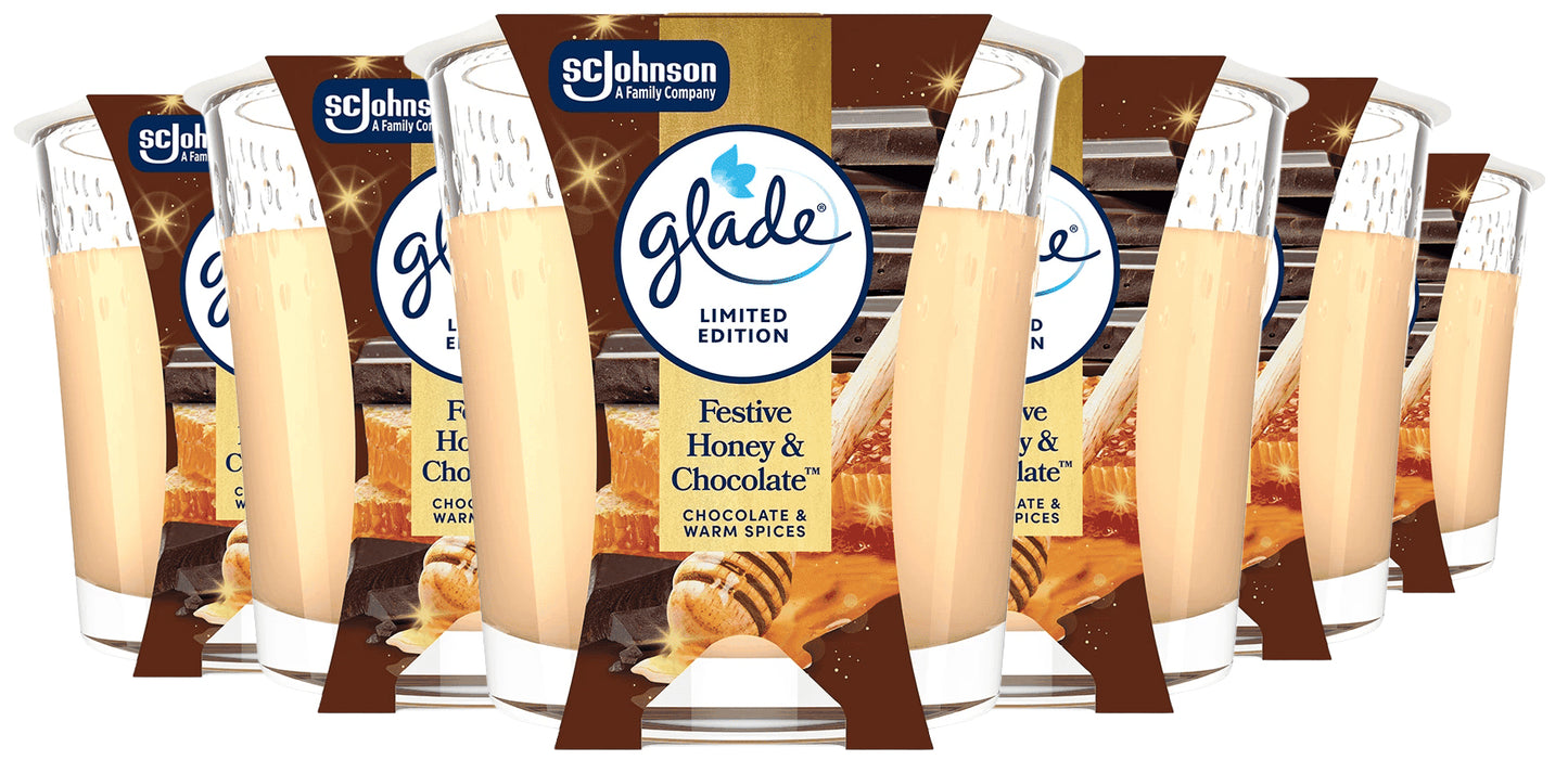 Glade Candle Festive Honey & Chocolate 112g - Pack of 6