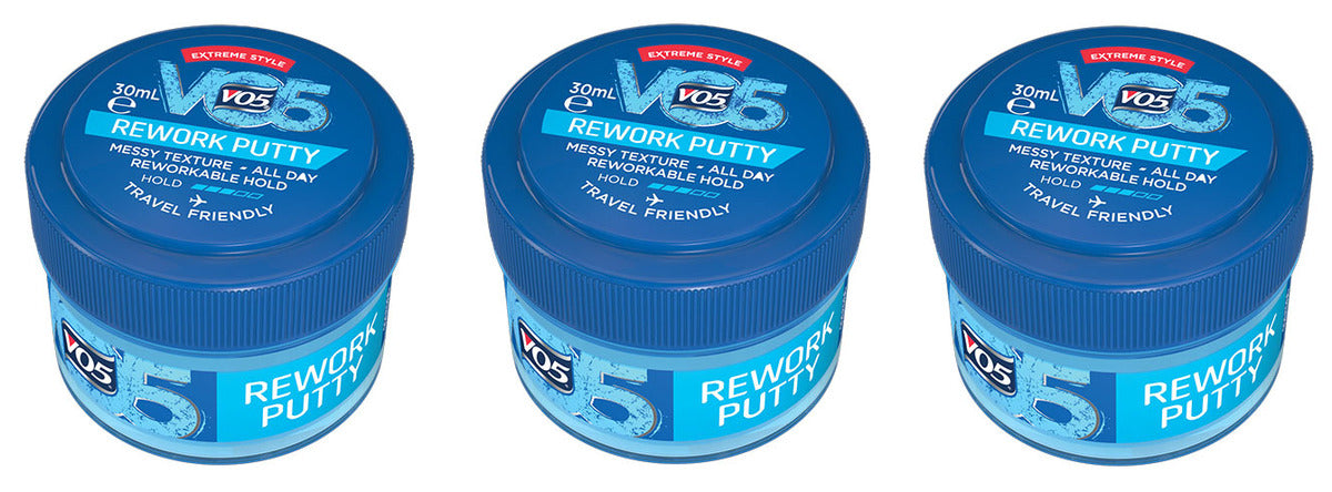 VO5 Extreme Style Rework Putty, Matte Finish, Travel Size 30ml - Multipack - Edward Leonard Conroy Ltd