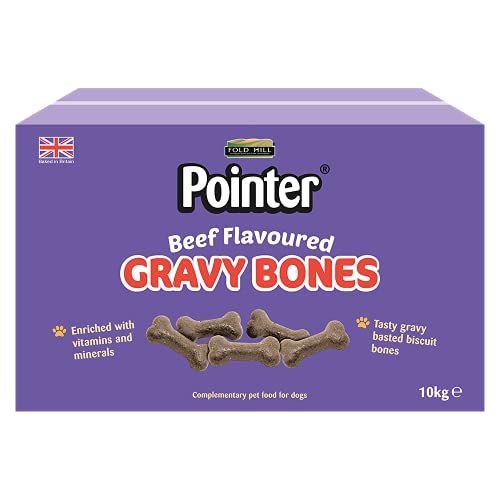 Pointer Beef Flavoured Gravy Bones 10kg | Oven-Baked Crunchy Dog Treats