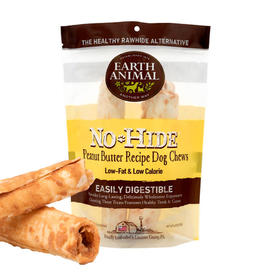 Earth Animal No Hide Peanut Butter Medium Chews 2pk 120g