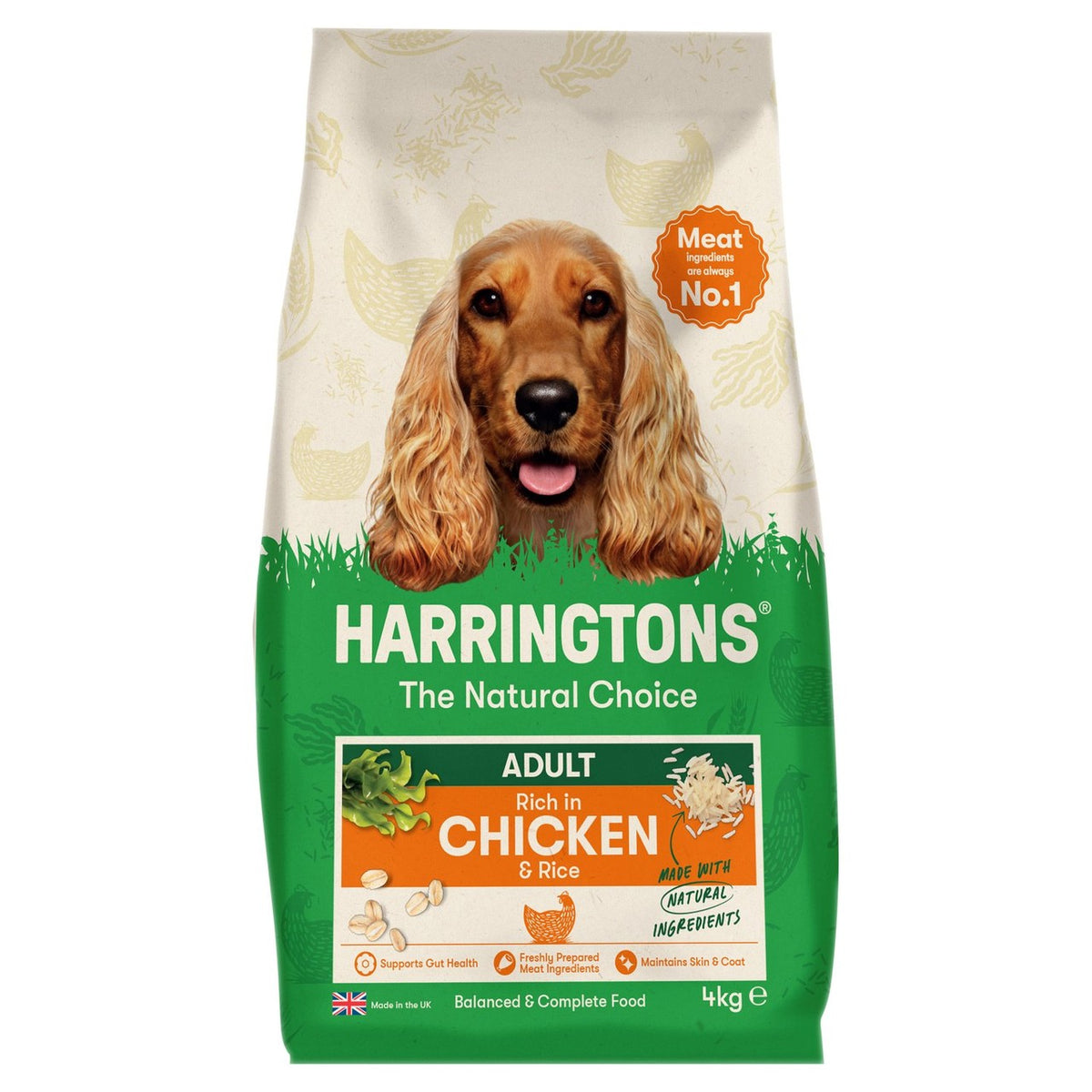 Harringtons Rich in Chicken & Rice Dry Adult Dog Food 4kg | Complete Dry Kibble
