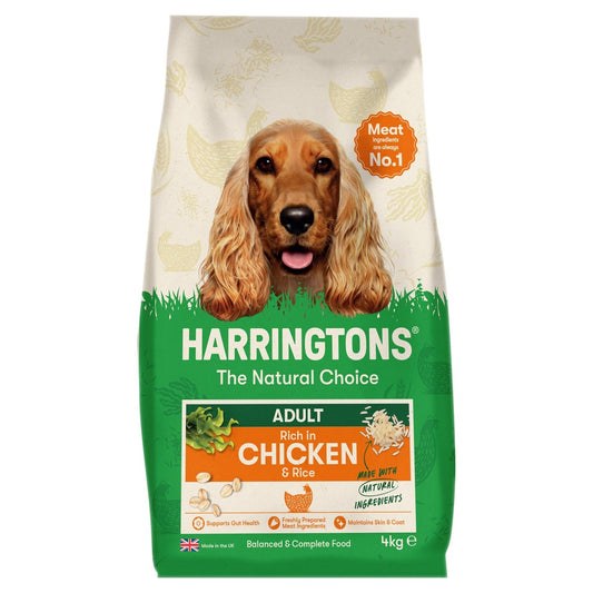 Harringtons Rich in Chicken & Rice Dry Adult Dog Food 4kg | Complete Dry Kibble