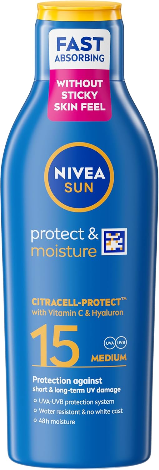 Nivea Sun Protect & Moisture Lotion SPF15 200ml | Sunscreen Moisturising Body Lotion