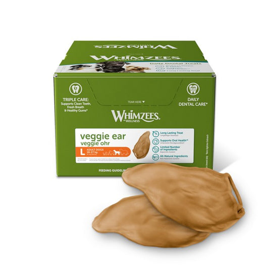 Whimzees Veggie Ear Dog Dental Treats - 18 Pack