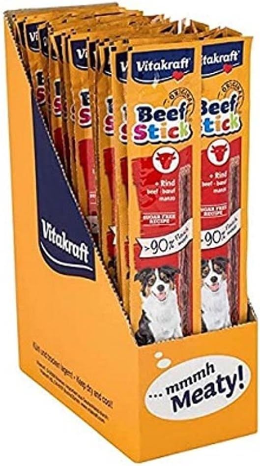 Vitakraft Beef Stick Dog Treats 12g x 50 Pack | Beef Training Treats