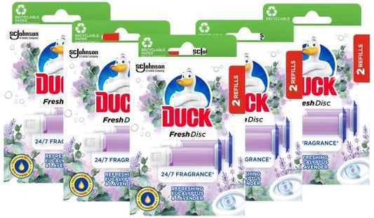 Duck Fresh Disc Refill Eucalyptus & Lavender 36ml Twinpack - Pack of 5 - Edward Leonard Conroy Ltd