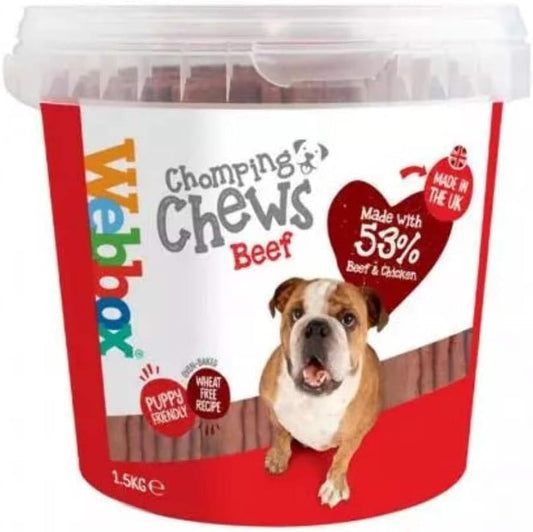 Webbox Dog Chomping Chews, Beef, 1.5kg