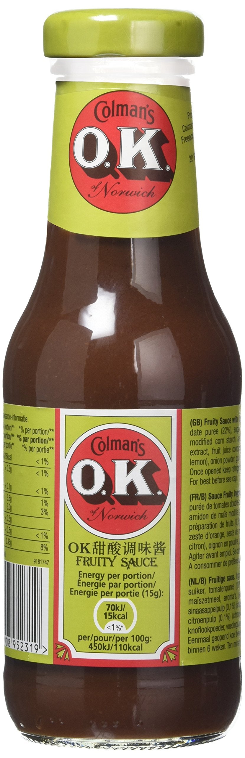 Ok - Fruity Sauce 335G - Pack of 4