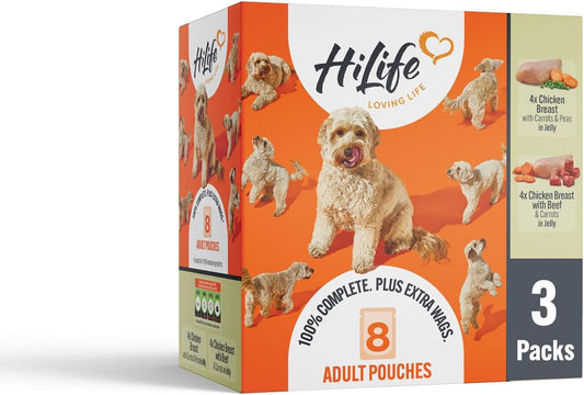 HiLife Adult Dog Chicken Pouch Selection 24x150g