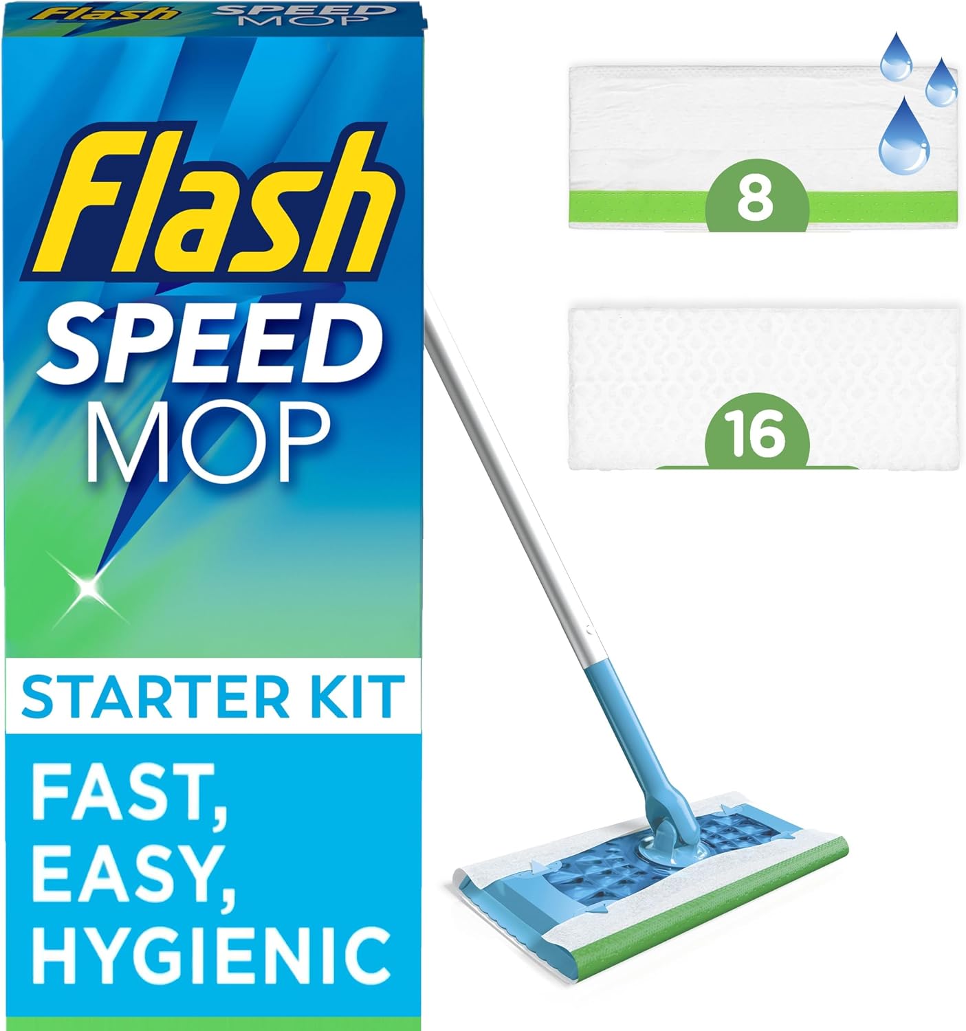 Flash Power Mop Starter Kit +16 Dry & 8 Wet Refills