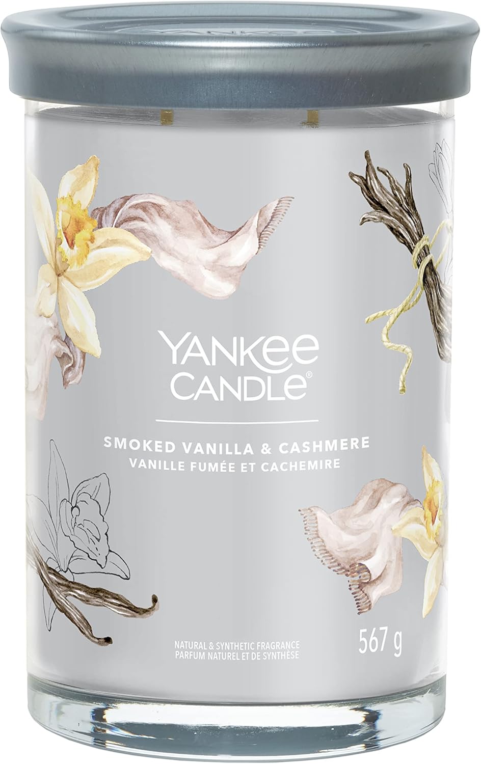 Yankee Candle Vanilla & Cashmere Large Jar Tumbler | Scented Home Candle 110hr Burn Time