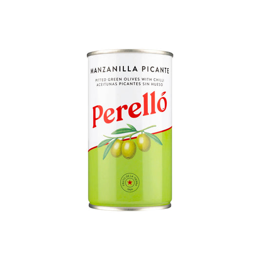 Perelló Pitted Manzanilla Picante Green Olives, 150g