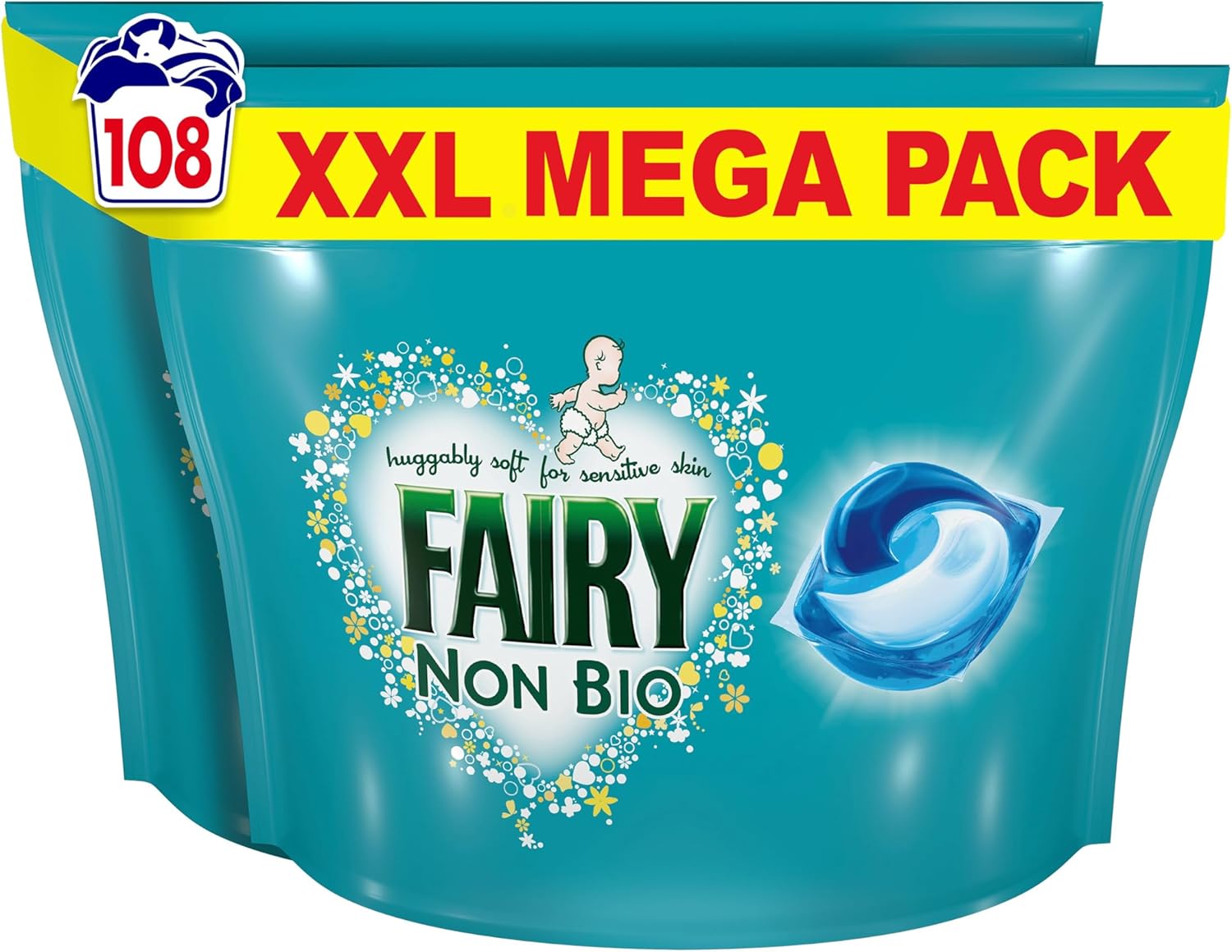 Fairy Non Bio Washing Pods 108 Washes | Sensitive Skin Laundry Capsules