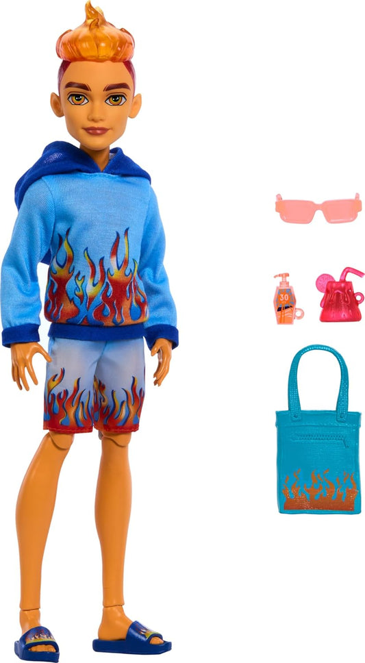 Monster High Scare-adise Island Heath Burns Doll with Flame Hoodie