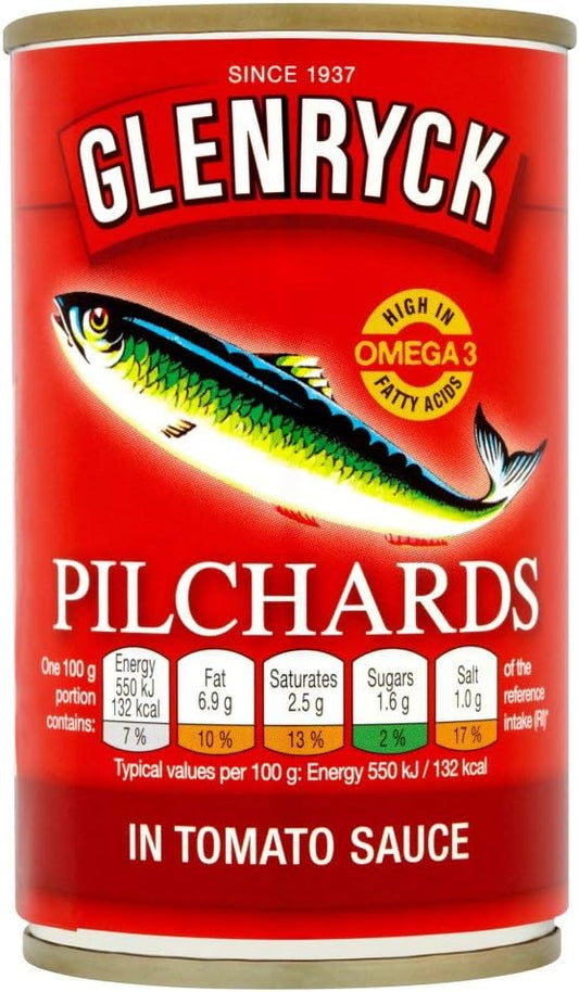 Glenryck Pacific Pilchards in Tomato Sauce 155g (Pack of 6)
