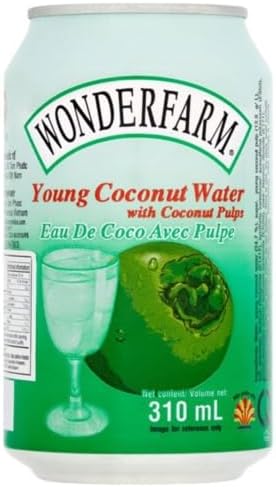Wonderfarm Coconut Water 24 x 310ml | Natural Hydrating Tropical Drink Multipack