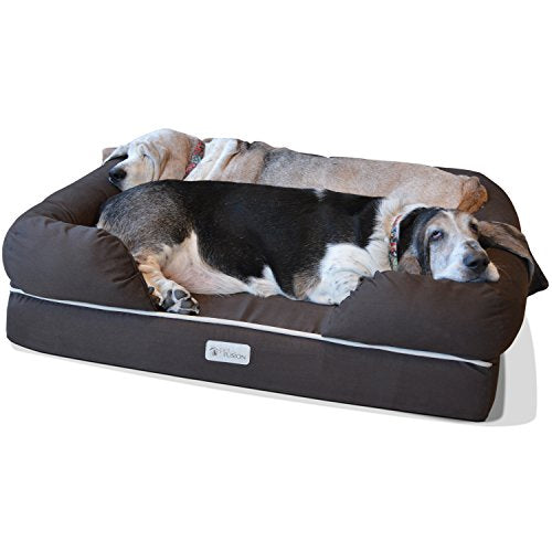 PetFusion Ultimate Solid Waterproof Memory Foam Dog Bed for Medium and Large Dogs (36 x 28 x 9 inches) 