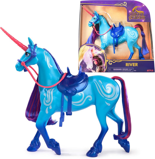 Unicorn Academy, River Unicorn with Head Movement, 2 Riding Accessories