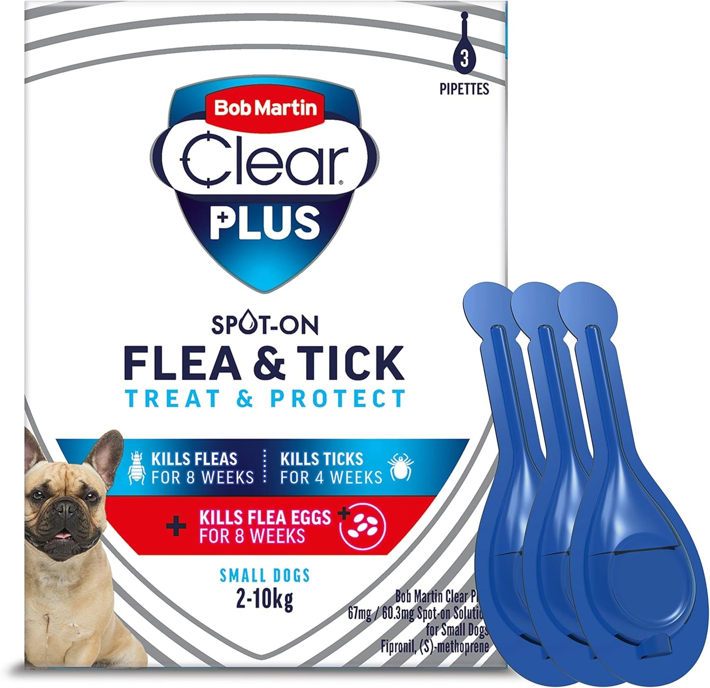 Bob Martin Clear Plus 67mg / 60.3mg Spot-On Solution for Small Dogs 3T