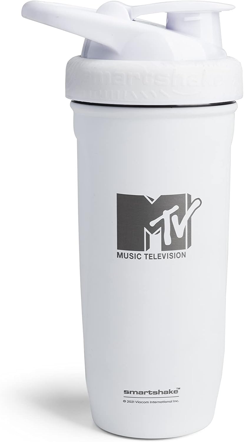 Smart Shake Lite MTV White Logo Shaker Bottle 900ml