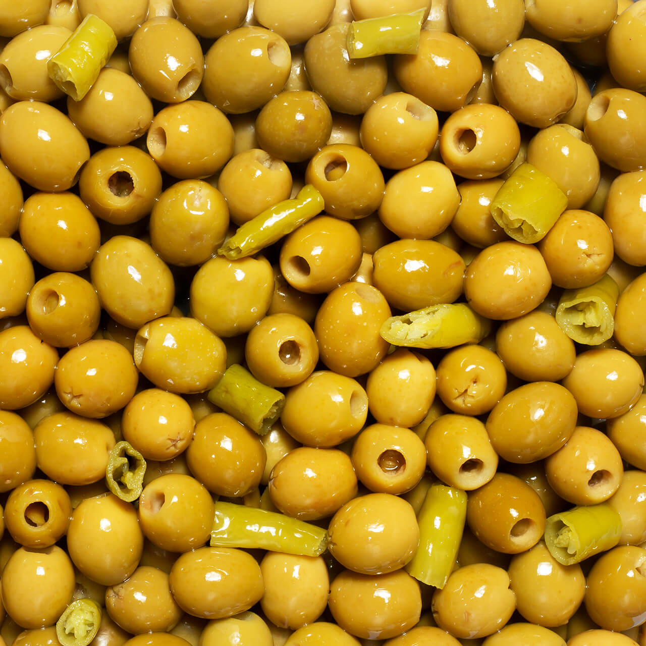 Perelló Pitted Manzanilla Picante Green Olives 600g | Spicy Spanish Tapas Olives for Snacking & Cooking
