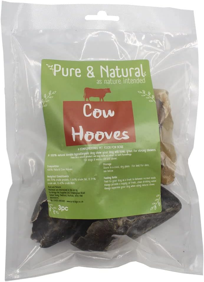 Pure & Natural Dog Treats Cow Hooves 3pk - BBE 03/2024 - Edward Leonard Conroy Ltd