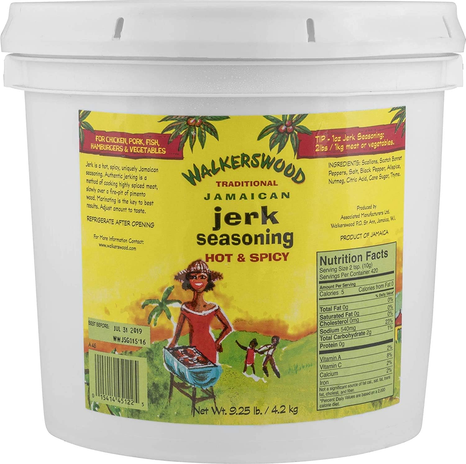 Walkerswood Jamaican Jerk Seasoning 4.2kg Tub