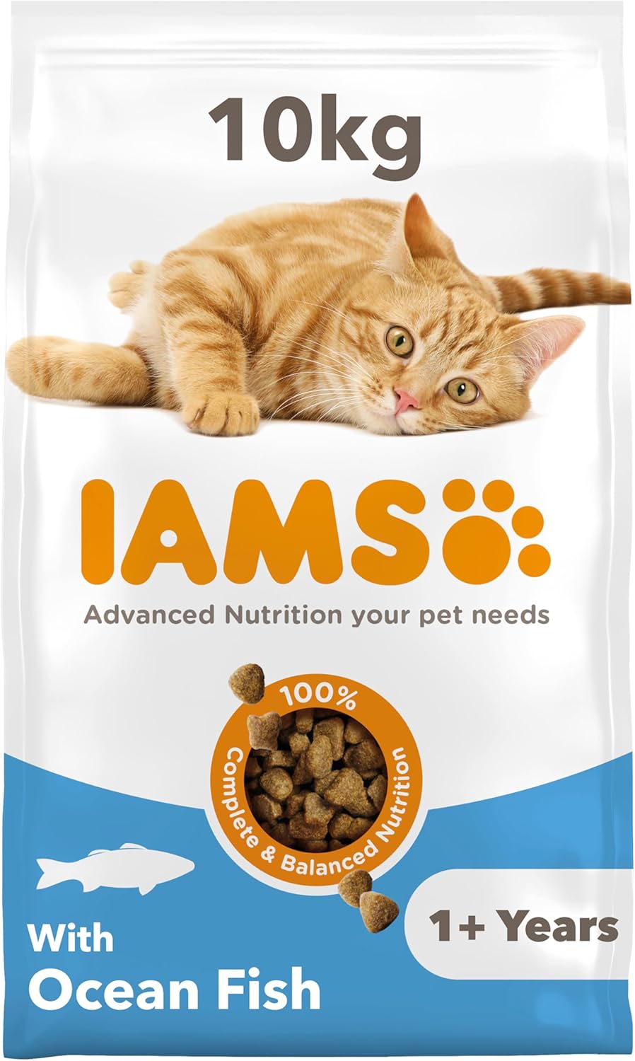 IAMS Adult Complete Dry Cat Food Ocean Fish 10kg