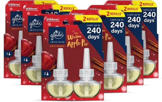 Glade Plug in Air Freshener Refill, Warm Apple Pie (12 x 20ml)
