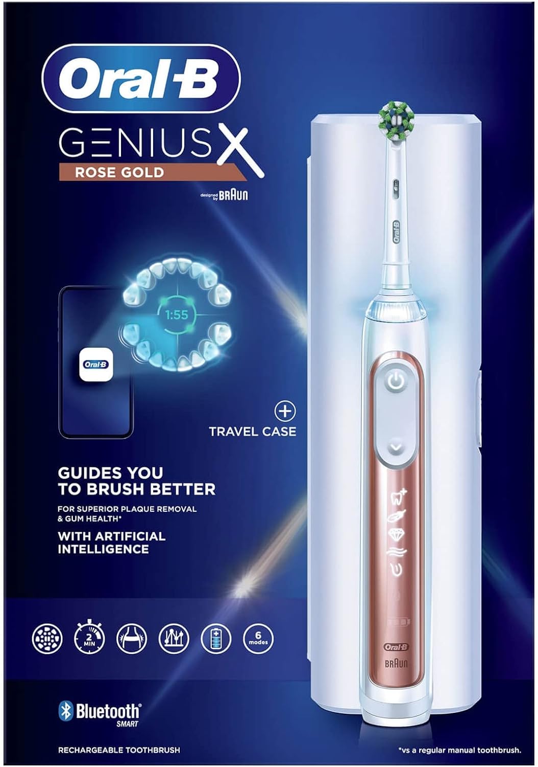 Oral-B Genius X 20000 Electric Toothbrush Rose Gold