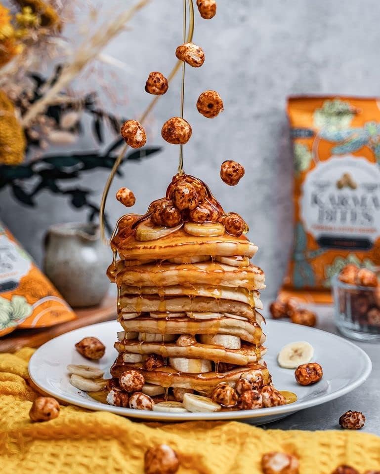 Karma Bites Popped Lotus Seeds Caramel 12 x 25g | Light Sweet Crunchy Snack Multipack