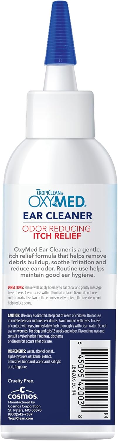 TropiClean OxyMed Ear Cleaner for Pets 118ml
