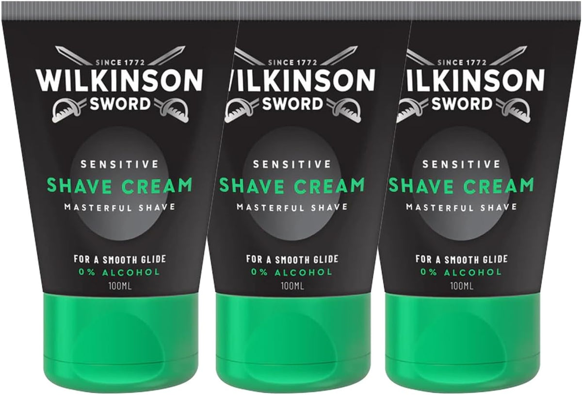 Wilkinson Sword Sensitive Shave Cream 100ml | Rich Protective Lather for Sensitive Skin