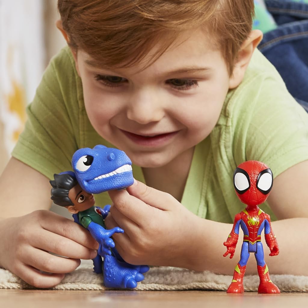 Spidey and His Amazing Friends Dino-Webs Dino Heroes & Lizard Set | Marvel Action Figure Pack