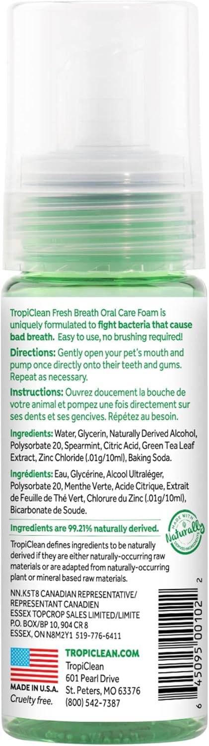 TropiClean Oral Care Foam 133ml