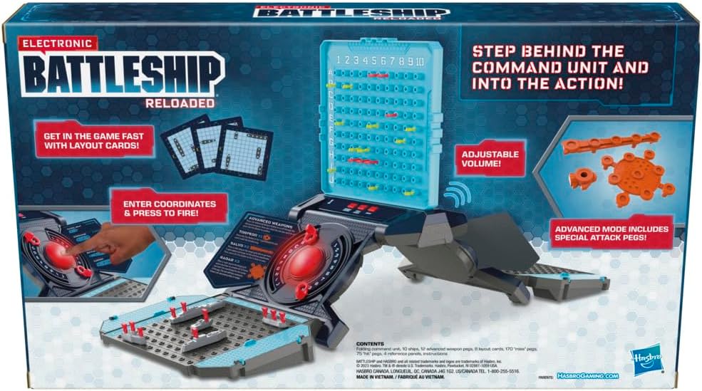 Hasbro Gaming Electronic Battleship Reloaded Board Game, Naval Combat Strategy Game
