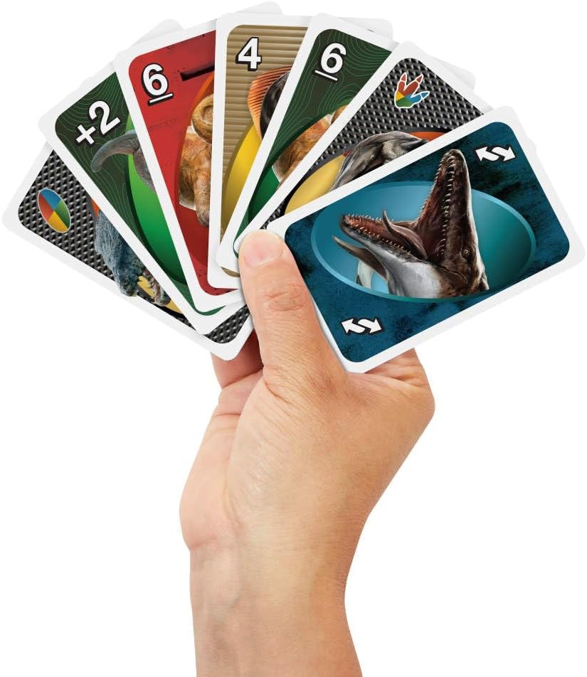 Mattel Games UNO Jurassic World Rebirth Card Game (JFT28) | Movie Edition Deck