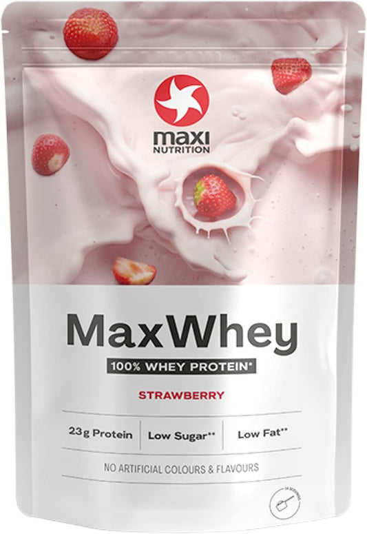 Maximuscle Max Whey Protein Powder Strawberry 480g - BBE 31/01/2024