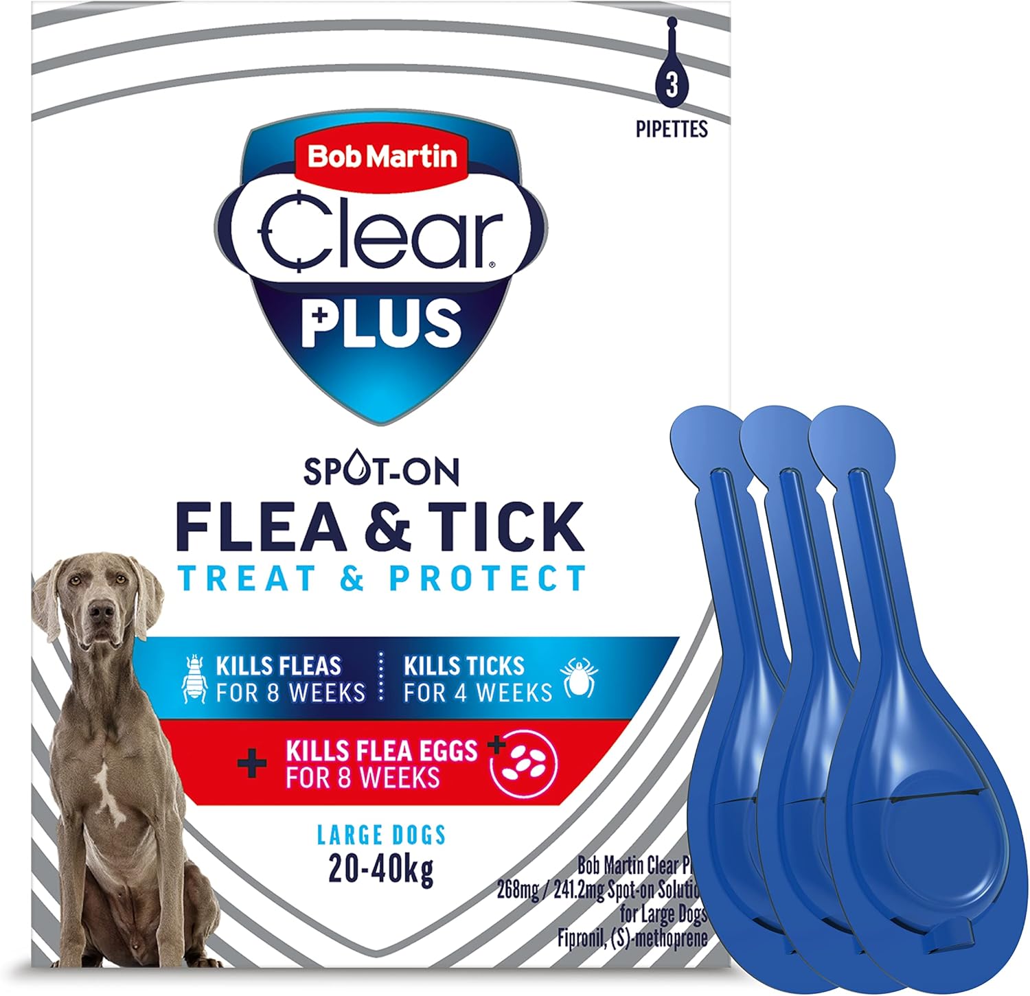 Bob Martin Clear Plus 268mg / 241.2mg Spot-On Solution for Large Dogs 3T