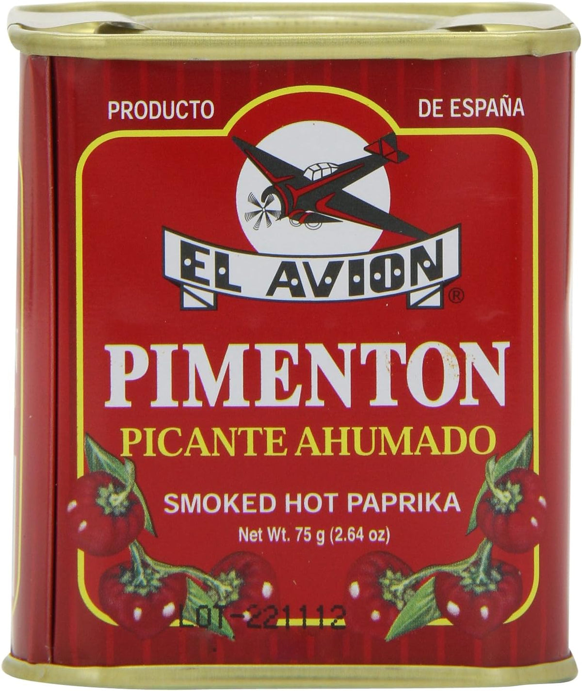 El Avión Smoked Hot Paprika 75g | Authentic Spanish Pimentón Tin