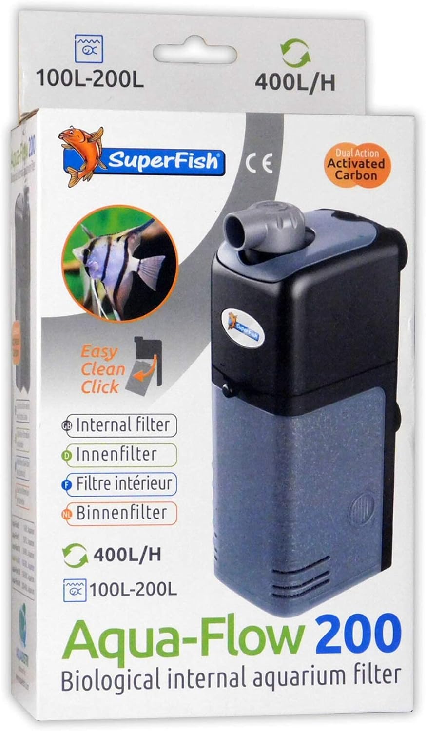 SuperFish Aqua-Flow 200 Filter 400L/H - Edward Leonard Conroy Ltd