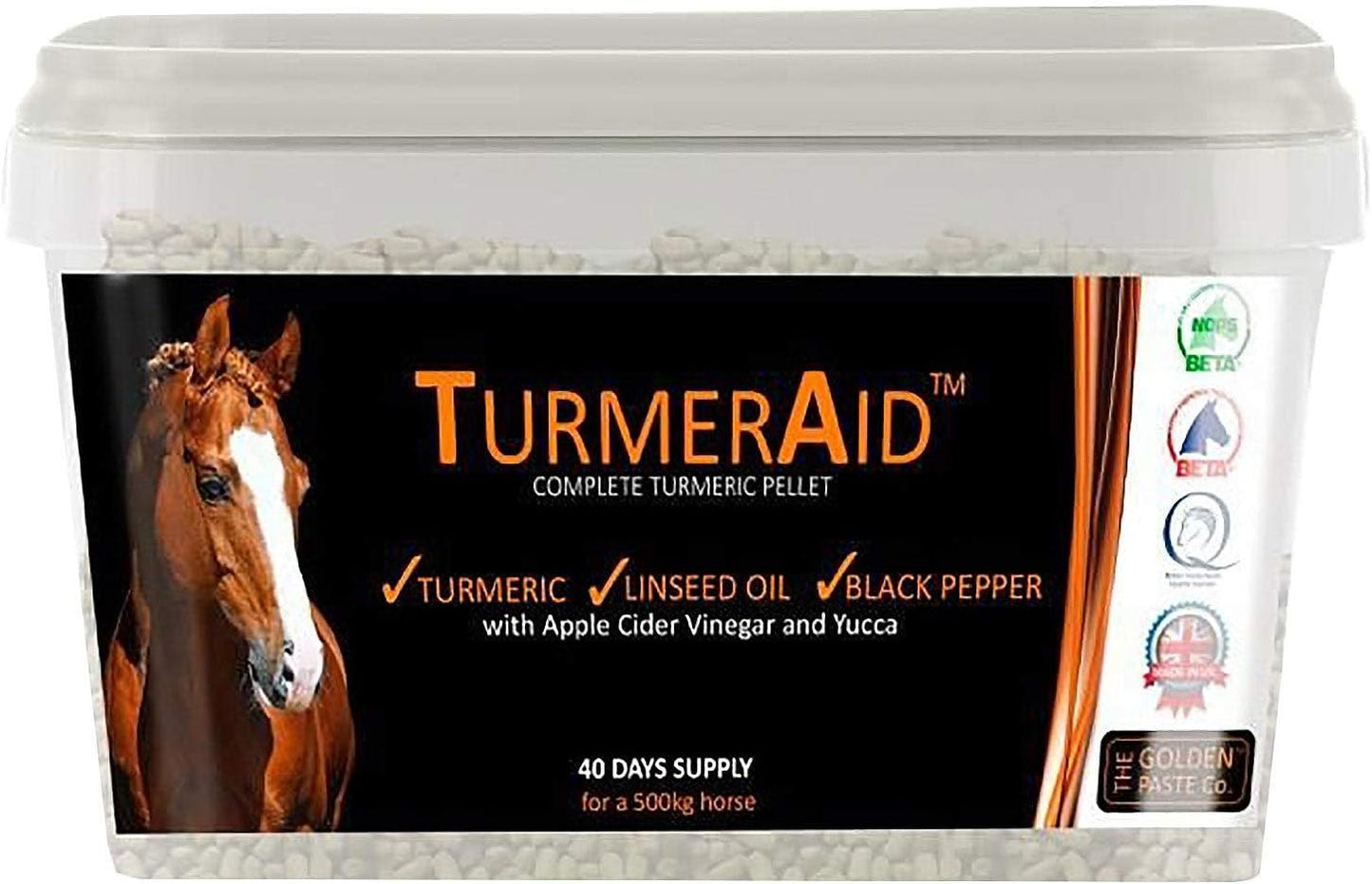 The Golden Paste Company Turmeraid Complete Turmeric Pellet Horse Supplements 2kg