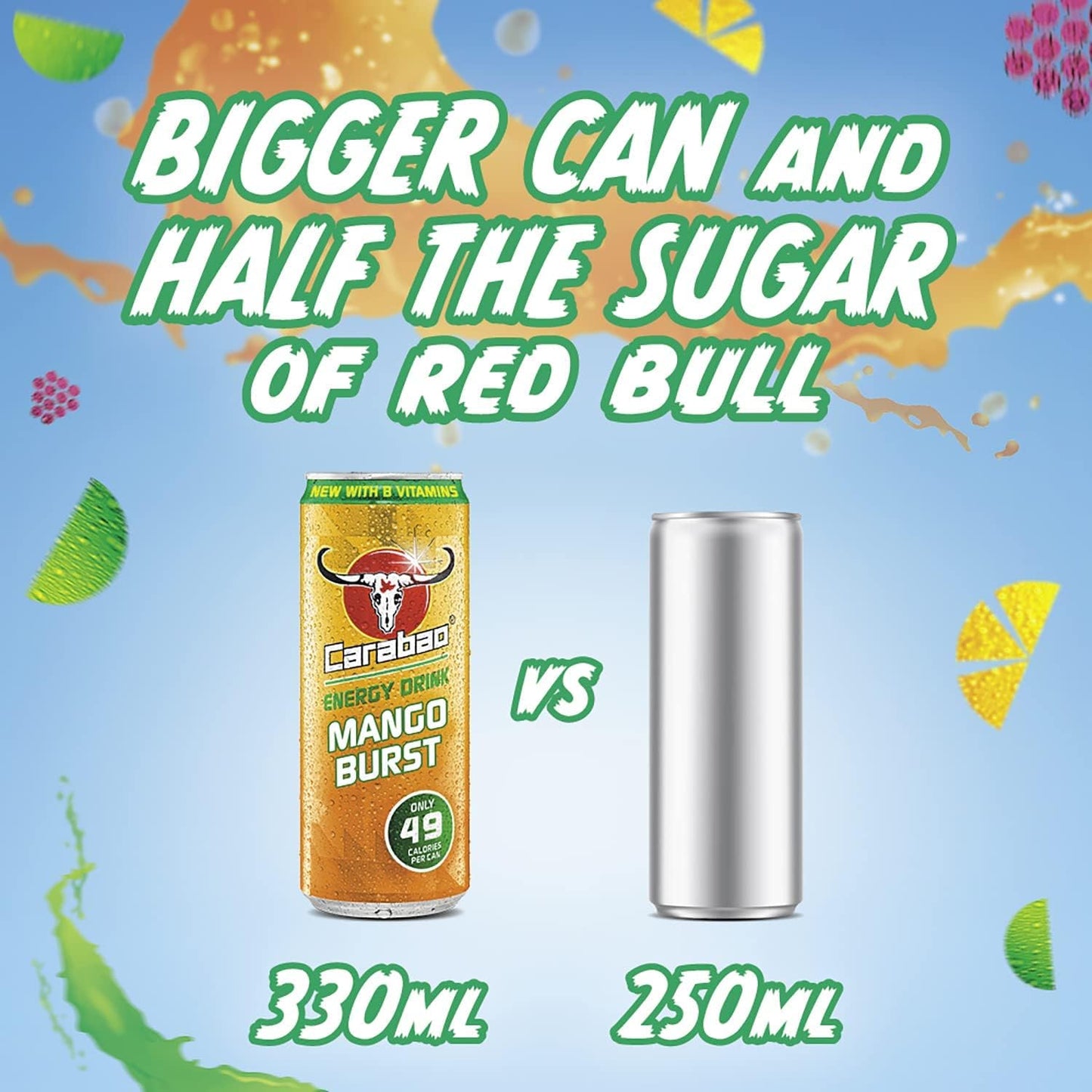 Carabao Energy Drink Mango Burst 12 x 330ml